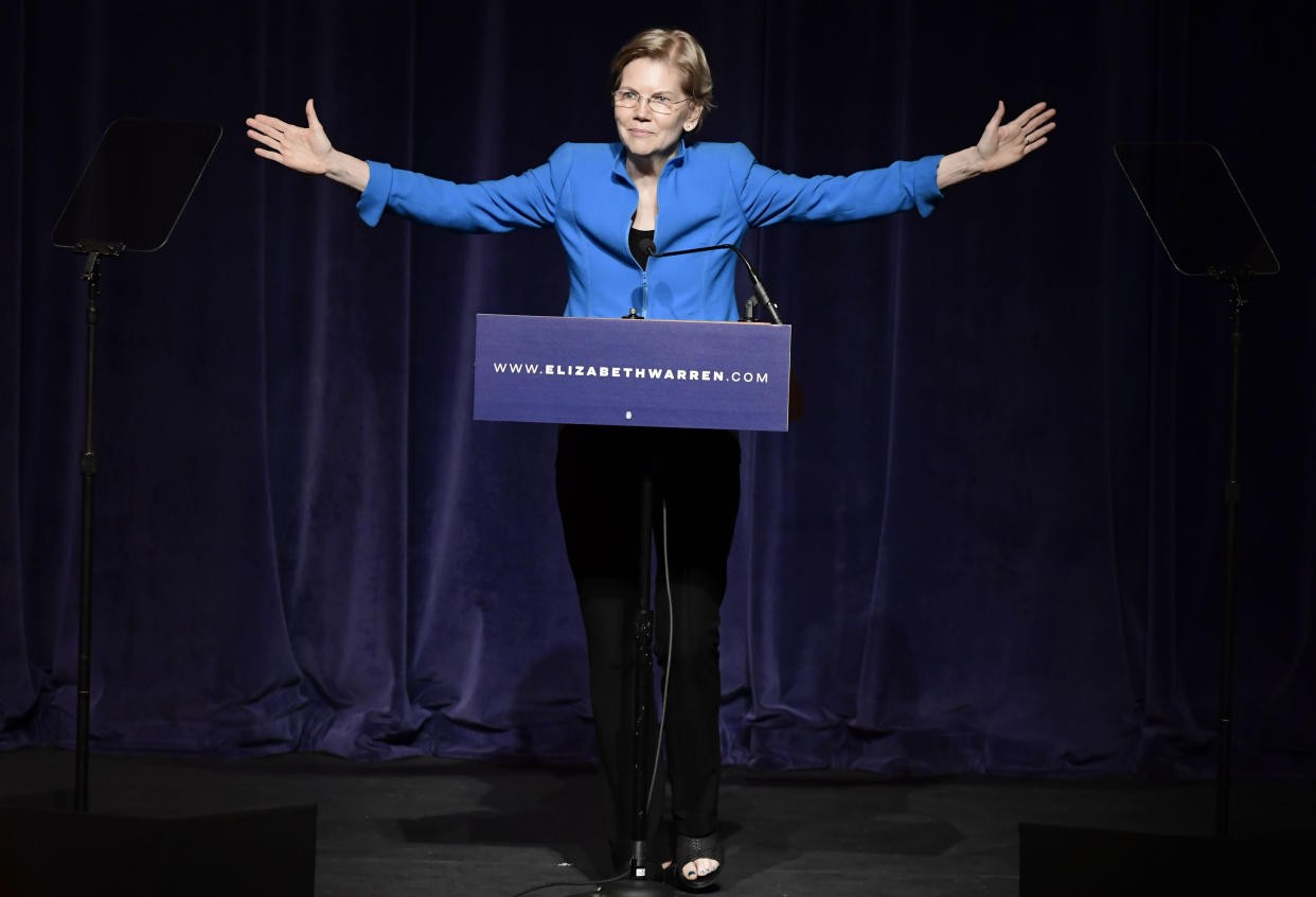 Sen. Elizabeth Warren is making a wealth tax on Americans who are worth more than $50 million part of her 2020 presidential campaign agenda. (Photo: Carlos Giusti/ASSOCIATED PRESS)