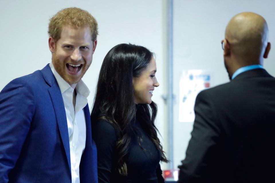 Has Prince Harry ever looked happier? This big, giant grin is clearly a good sign, Wood said.<br /><br />"I<i> love</i> his open mouth and big laugh here," she said. "He's always been a happy, playful person; his baseline is happy, but what's great is that&nbsp;it's not diminished with Meghan. He can be fully happy in her presence."