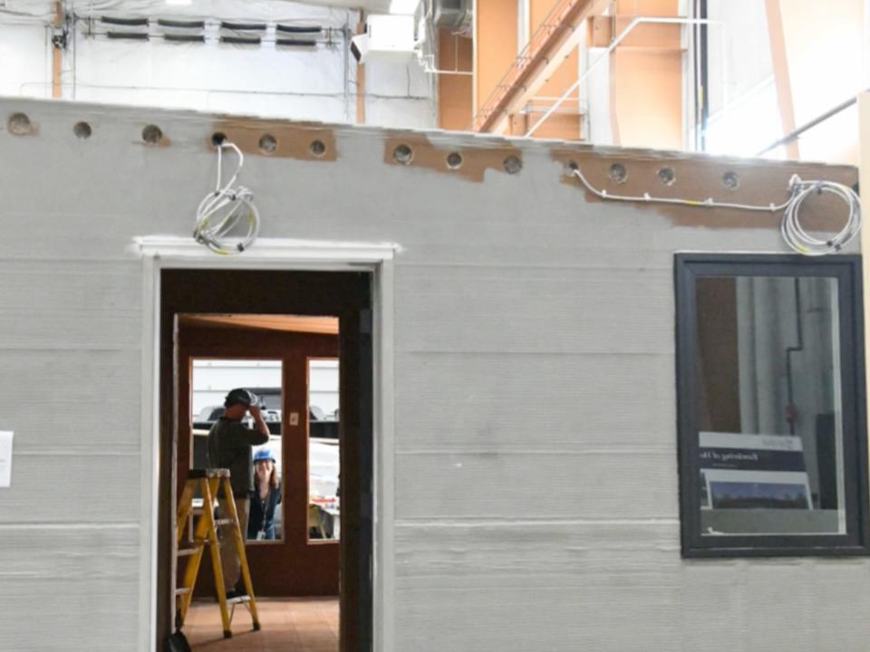 University of Maine Advanced Structures and Composites Center's 3D printed tiny home being built