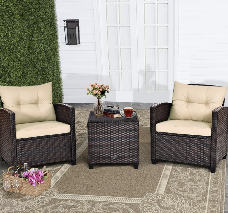  Costway 3PCS Patio Rattan Furniture Set