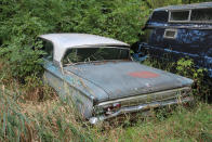 <p>This is an extremely rare car and deserves to be saved. It’s a 1964 Mercury Park Lane and features the breezeway roofline and retractable rear window. Mercury only sold 18,764 Park Lanes in 1964, and just <strong>1786</strong> of them were the $3359 two-door breezeway hardtop coupes.</p>