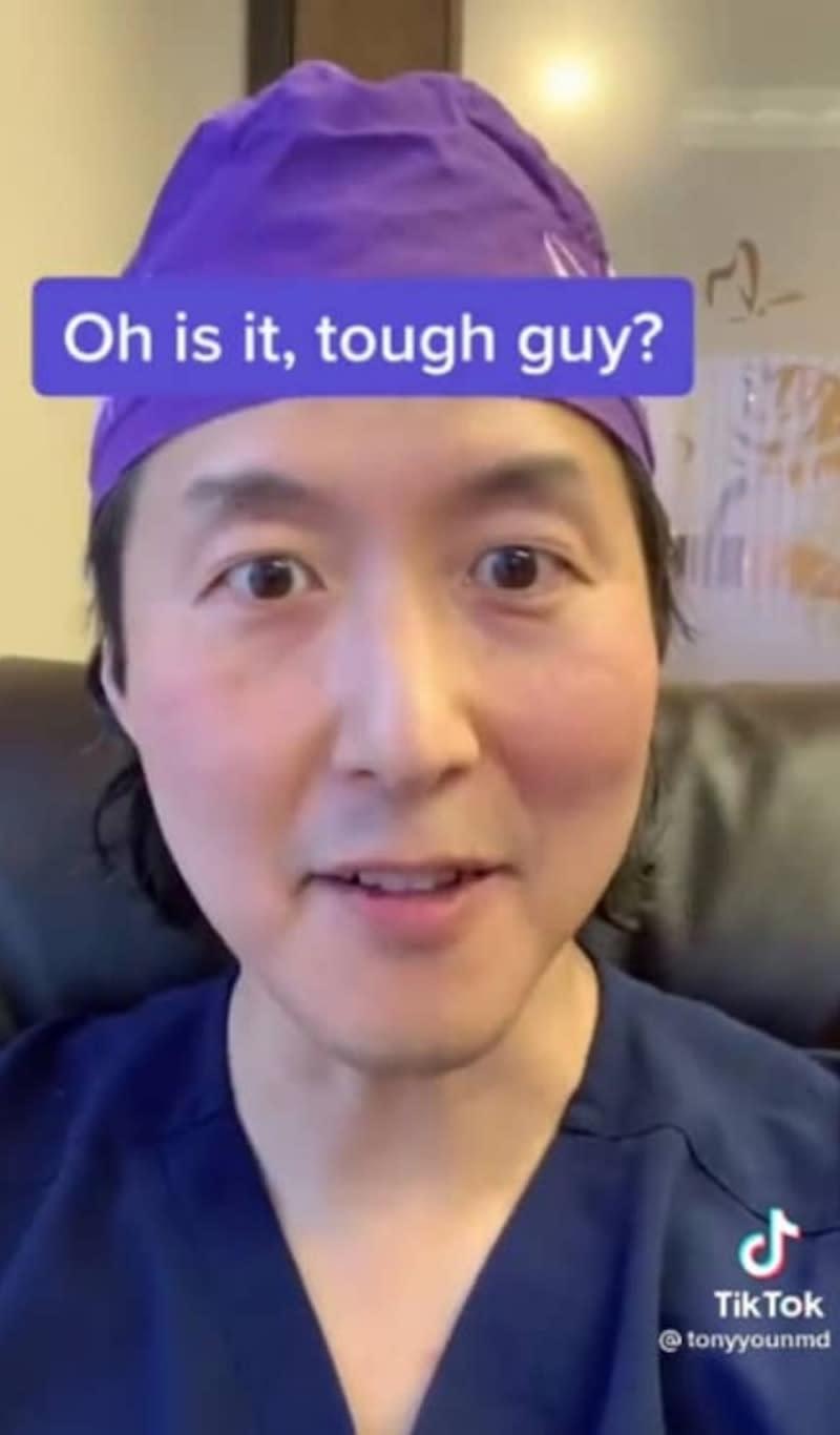 US plastic surgeon Dr Anthony Youn has gone viral for suggesting men should get themselves kicked 20 times at the groin area if they believed that is worse than childbirth. — Screenshot from TikTok/ tonyyounmd