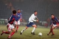 <p>Terry found first-team appearances hard to come by after his debut, although he did feature in a Cup Winners Cup tie with Valarenga (Getty Images) </p>