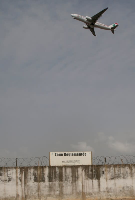 A plane takes off from the Felix Houphouet Boigny airport in Abidjan