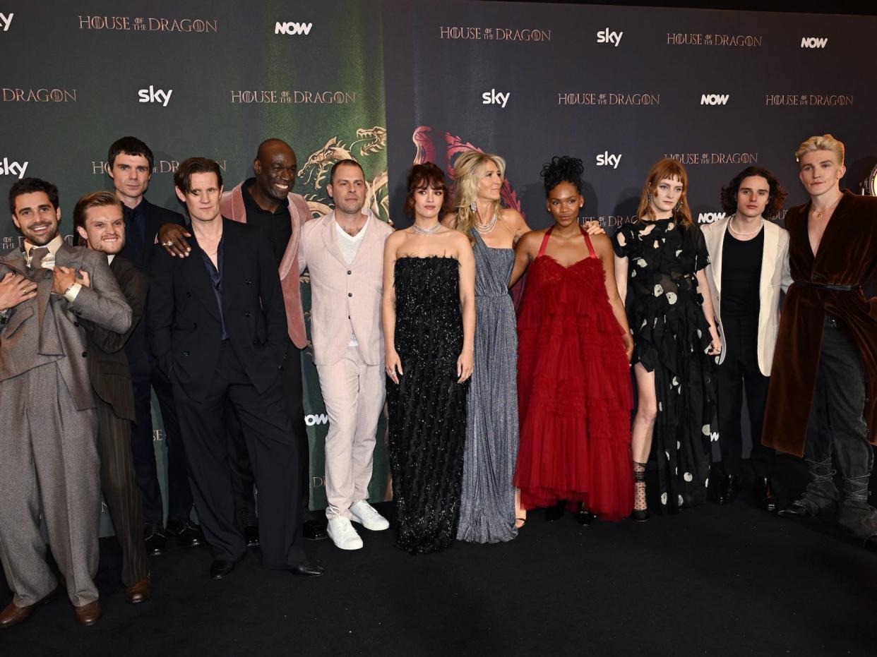The "House Of The Dragon" cast at the show's season two premiere in London.