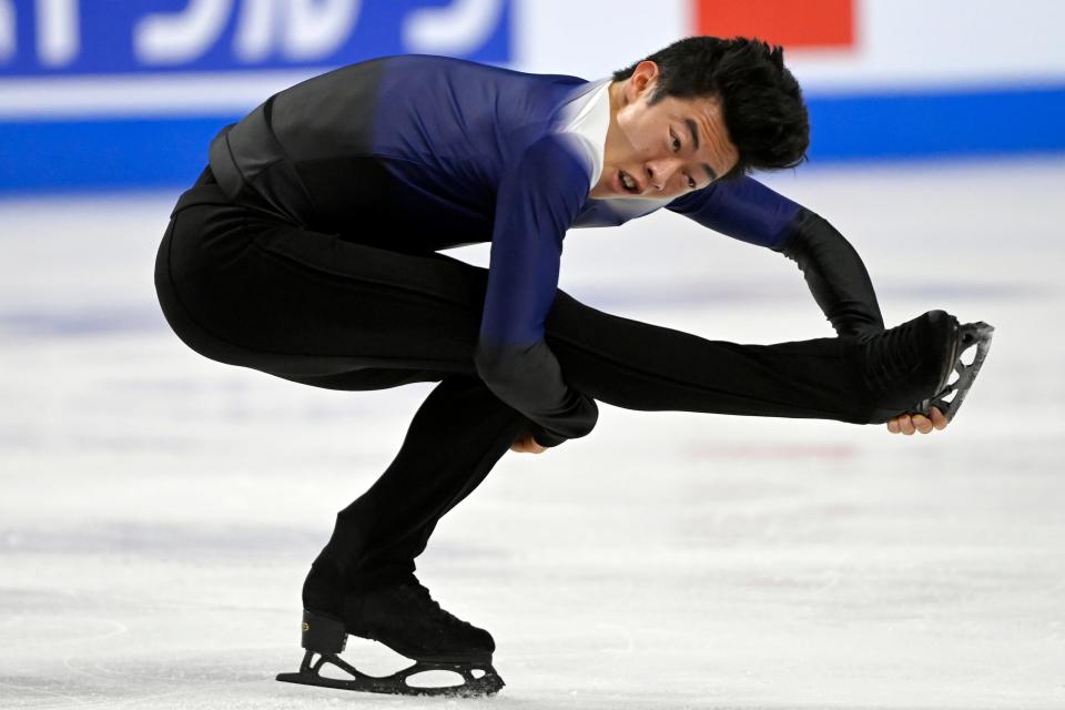 Nathan Chen during the Skate America event in Oct. 2021.