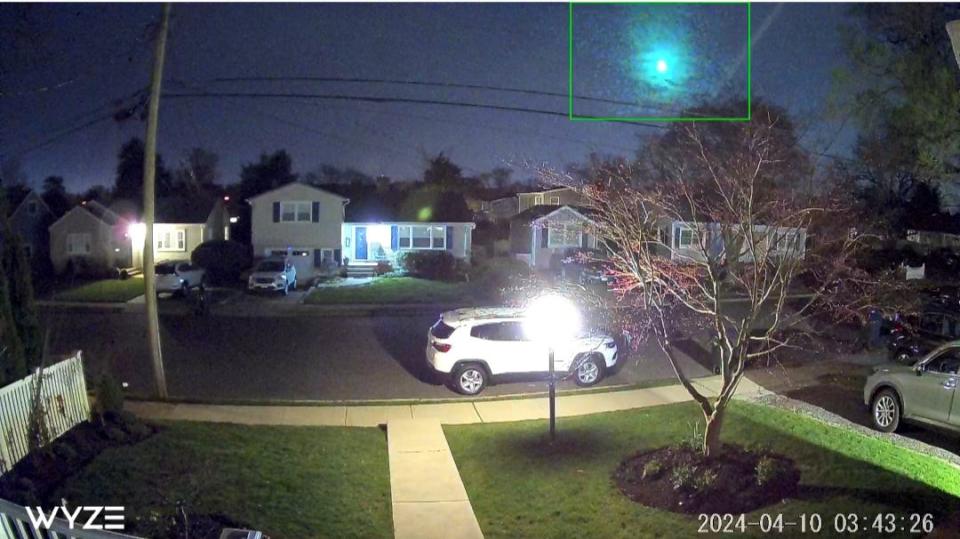 In this photo posted on the American Meteor Society's website, Maggie W. spotted a fireball on April 10 at 3:43 a.m. in Manasquan, New Jersey. It was spotted by dozens of other people in New York, Delaware, Maryland, Pennsylvania and Connecticut.