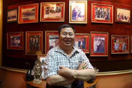 Khin Shwe, Chairman of Zaykabar Company, poses for photo after an interview with Reuters in his office in Yangon November 12, 2015. REUTERS/Soe Zeya Tun