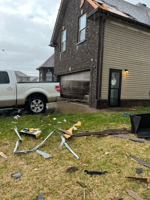 Storm damage along Tylertown Road in Clarksville (Courtesy: Kerianna Mullins)