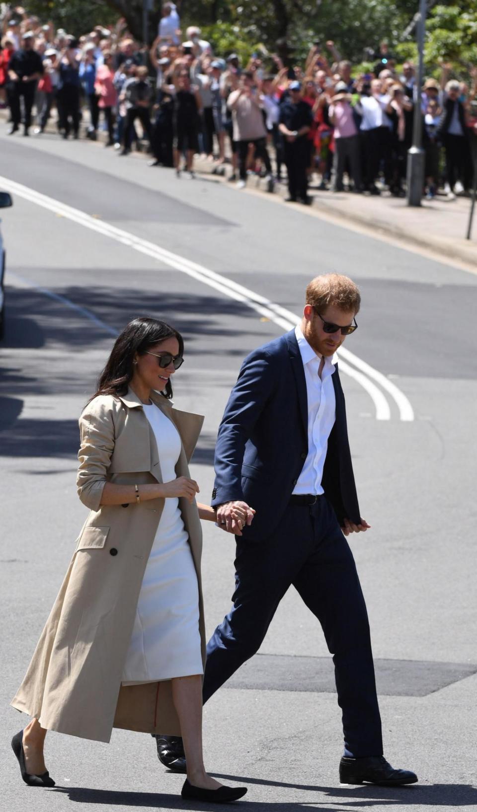 Meghan changed into a pair of black pumps by Rothy's for the boat ride from Taronga Zoo (AFP/Getty Images)