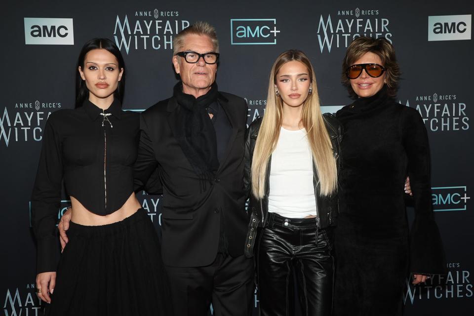 Mandatory Credit: Photo by MediaPunch/Shutterstock (13663560ez) LOS ANGELES, CA - DECEMBER 7: Amelia Gray Hamlin, Harry Hamlin , Delilah Belle Hamlin and Lisa Rinna at AMC's Anne Rice's Mayfair Witches Premiere at Harmony Gold in Los Angeles, California on December 7, 2022. Credit: Faye Sadou/MediaPunch Anne Rice's AMC Mayfair Witches Premiere, Los Angeles, California, USA - 07 Dec 2022