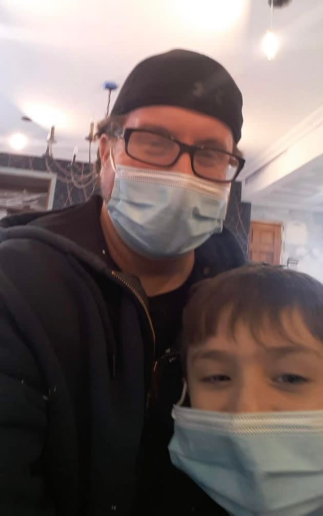 The author's brother, Rob, and his son during the COVID-19 pandemic. 