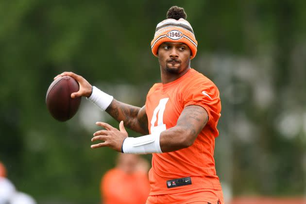 Deshaun Watson, now with the Cleveland Browns, practiced at a minicamp on June 14. (Photo: Diamond Images via Getty Images)