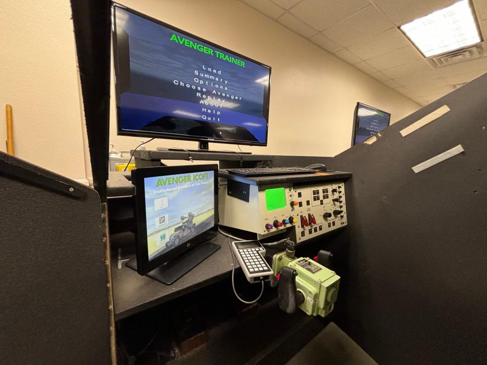 Inside a cubicle for Avenger training.