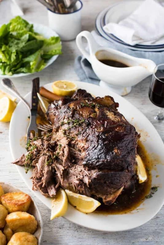 <p>Recipe Tin Eats</p><p>Rubbed with a simple spice mix, this lamb is slow cooked until tender, half braised so it sucks up all the yummy lemony garlicky herby flavors.</p><p><strong>Get the recipe: <a href="https://www.recipetineats.com/greek-slow-roasted-leg-of-lamb/" rel="nofollow noopener" target="_blank" data-ylk="slk:Greek Slow Roasted Leg of Lamb;elm:context_link;itc:0;sec:content-canvas" class="link ">Greek Slow Roasted Leg of Lamb</a></strong></p><p><strong>Related: <a href="https://www.yahoo.com/lifestyle/35-best-ground-lamb-recipes-015749183.html" data-ylk="slk:35 Ground Lamb Recipes You'll Love;elm:context_link;itc:0;sec:content-canvas;outcm:mb_qualified_link;_E:mb_qualified_link;ct:story;" class="link  yahoo-link">35 Ground Lamb Recipes You'll Love</a></strong></p>