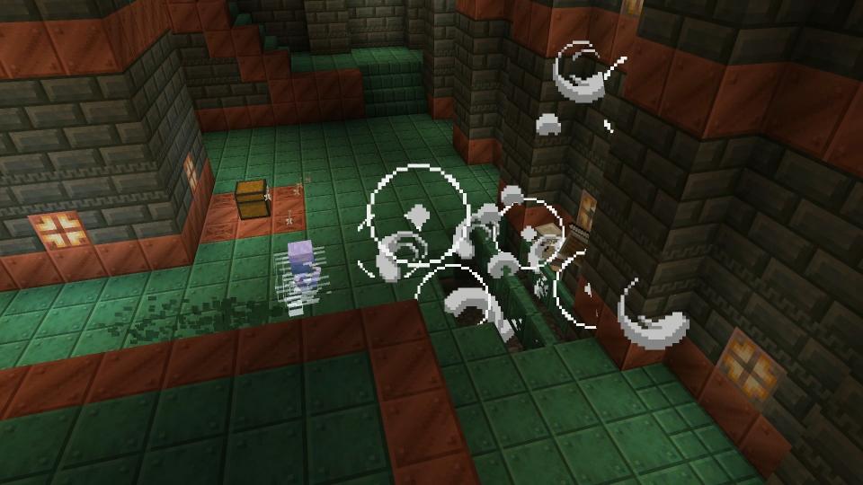 Image of Minecraft 1.21's The Breeze mob in Trial Chambers.