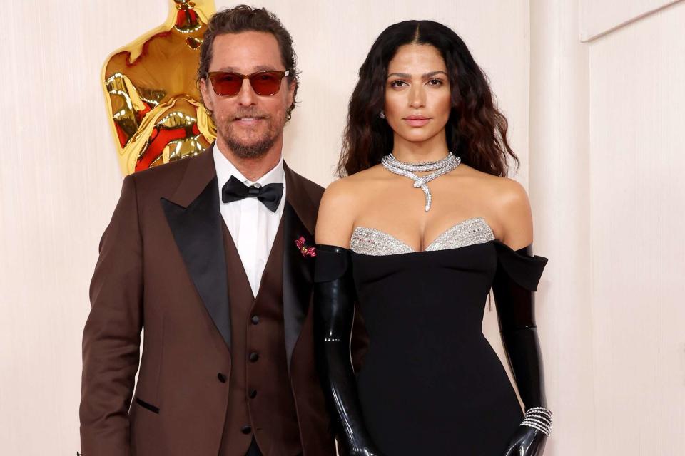 <p>Mike Coppola/Getty</p> Matthew McConaughey and Camila Alves attend the 96th Annual Academy Awards on March 10, 2024 in Hollywood, California. 
