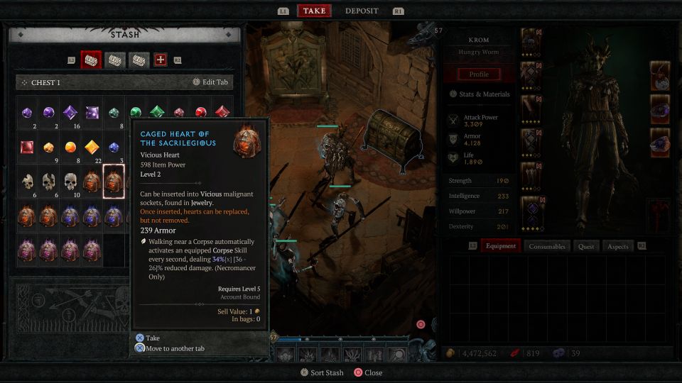 Diablo 4 Corpse Skill Malignant Heart