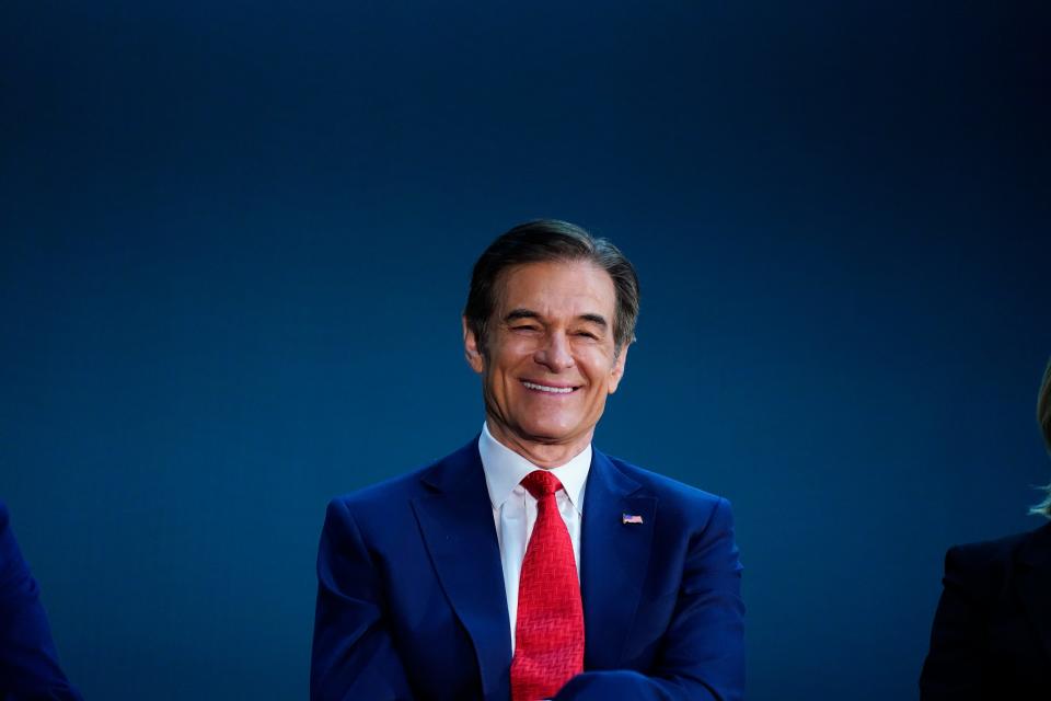 Mehmet Oz, a Republican candidate for U.S. Senate in Pennsylvania, takes part in a forum in Newtown, Pa., Wednesday, May 11, 2022.