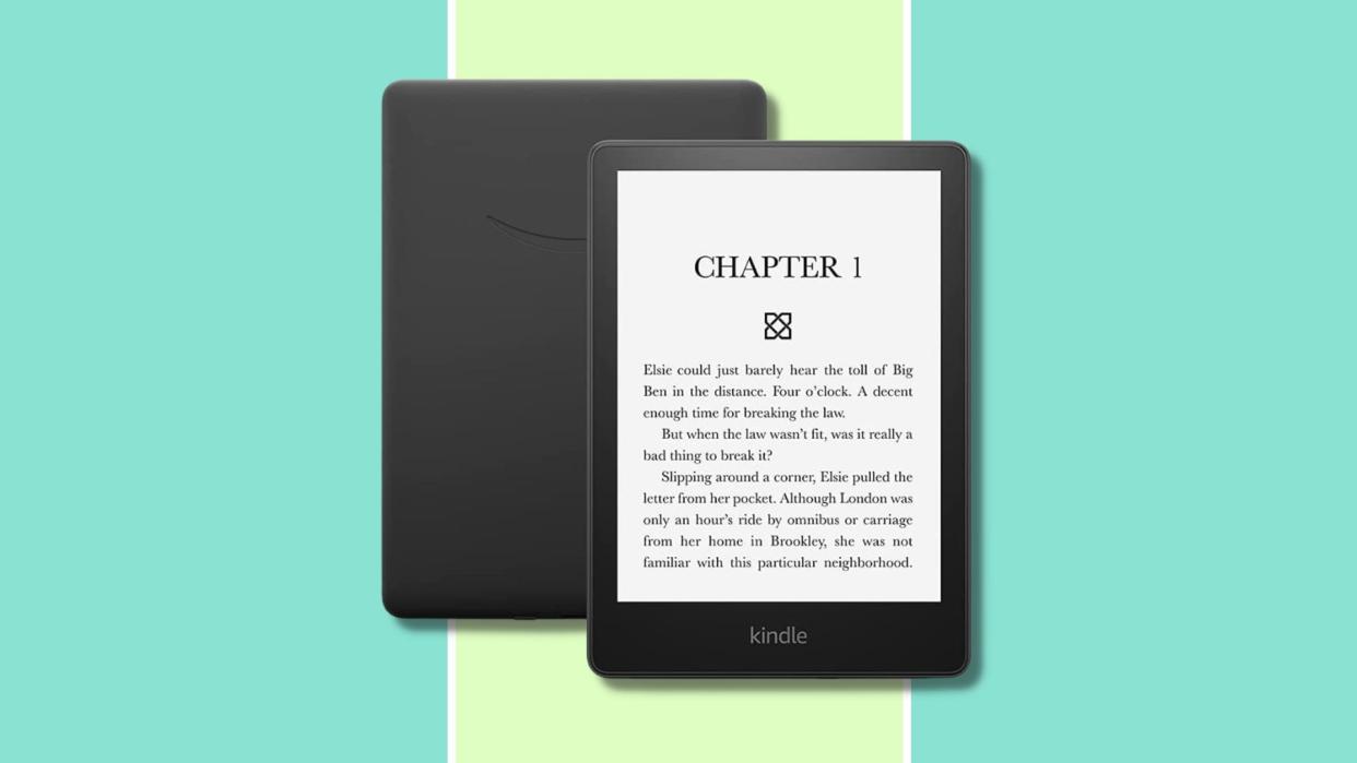 An Amazon Kindle Paperwhite.