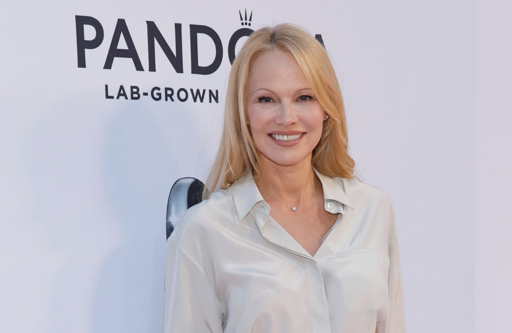 Pamela Anderson at Pandoras New Diamond District New York Sept 2023 - Getty