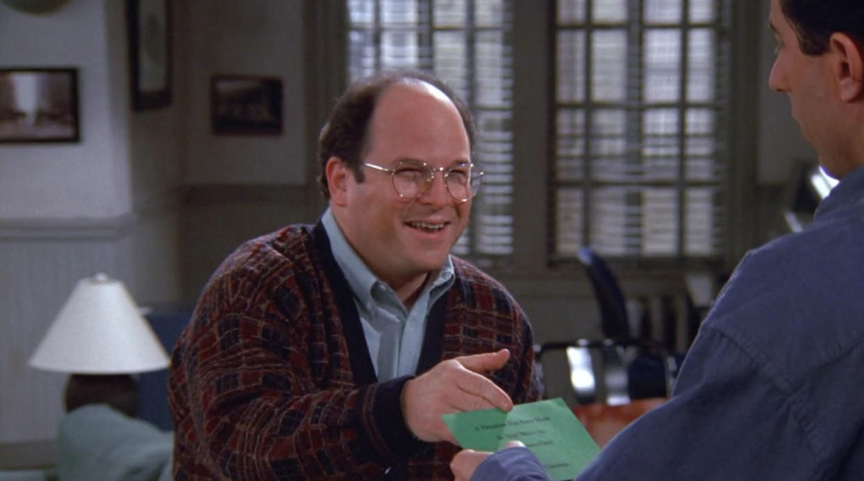 Jason Alexander as George Costanza on <em>Seinfeld</em> (Photo: Hulu)