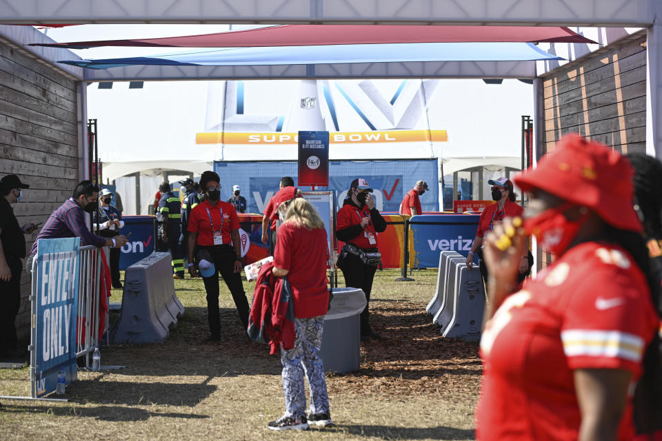 General view of an entrance to the stadium prior to Super Bowl LV at Raymond James Stadium on February 07, 2021 in Tampa, Florida. The Tampa Bay Buccaneers will take on the defending champion Kansas City Chiefs. (Photo by Douglas P. DeFelice/Getty Images)