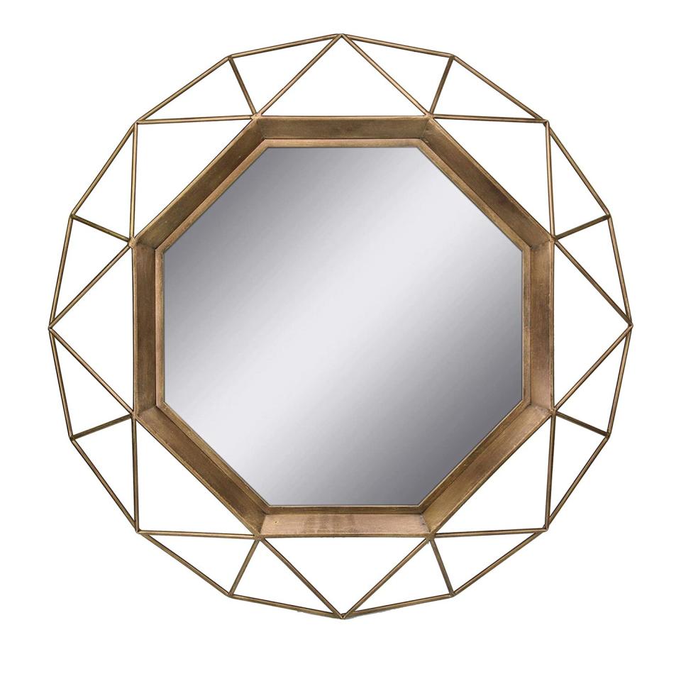 Stonebriar SB-6137A Gold Geometric Wall Mirror