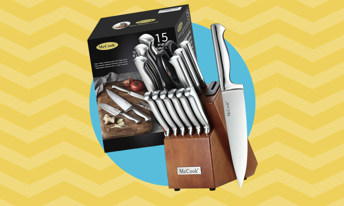 McCook 15 Piece Stainless Steel Knife Block Set