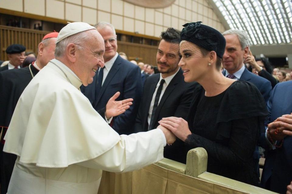 Katy Perry and Orlando Bloom with Pope Francis