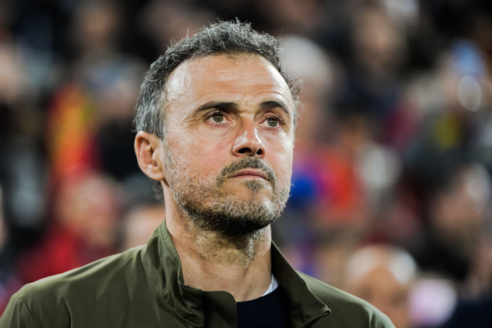 190323 Luis Enrique, head coach of Spain, ahead of the UEFA Euro Qualifier football match between Spain and Norway on March 23, 2019 in Valencia. Photo: Fredrik Varfjell / BILDBYRÅN / kod FV / 150220