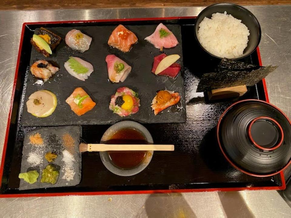 The omakase sushi/sashimi set at Omakase, which is opening a second location in the Fountains of Palomar.