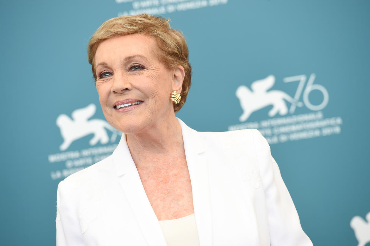VENICE, ITALY - SEPTEMBER 03: Dame Julie Andrews attends the Golden Lion for Lifetime Achievement photocall during the 76th Venice Film Festival on September 03, 2019 in Venice, Italy. (Photo by Stefania D'Alessandro/WireImage,)