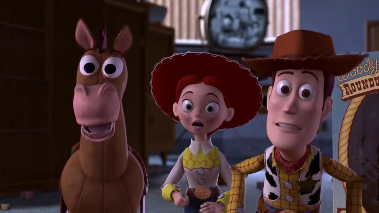  Bullseye, Jessie, and Woody in Toy Story 2. 