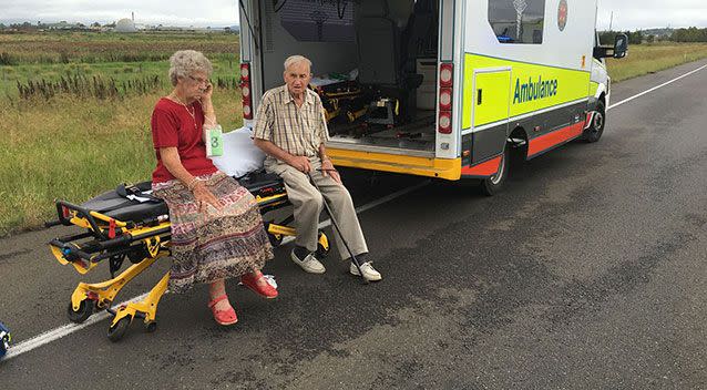 The pictured couple were headed to Brisbane for Christmas with family. Source: 7 News.