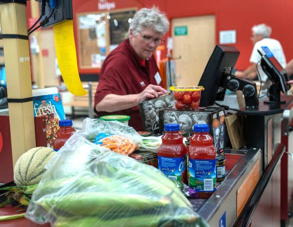 A supermarket checkout at Vermont