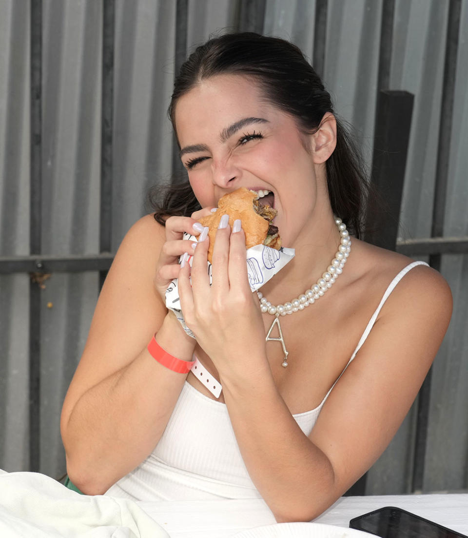 Addison Rae attends a tastemaker celebration at Irv’s Burgers in West Hollywood in June 2022. - Credit: Courtesy of Irv's Burgers/Jeff Kravitz/FilmMagic