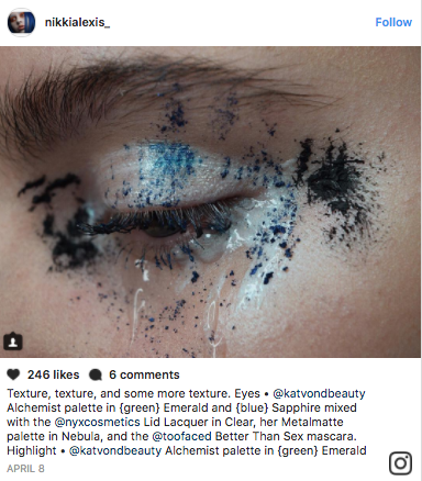 Makeup artists on Instagram have been creating realistic-looking tear makeup with clear gloss and face paint.