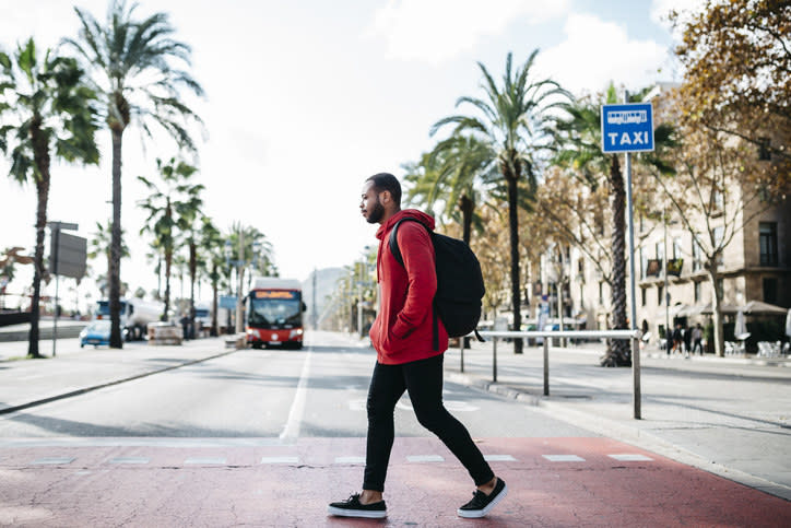 A man crossing the street.