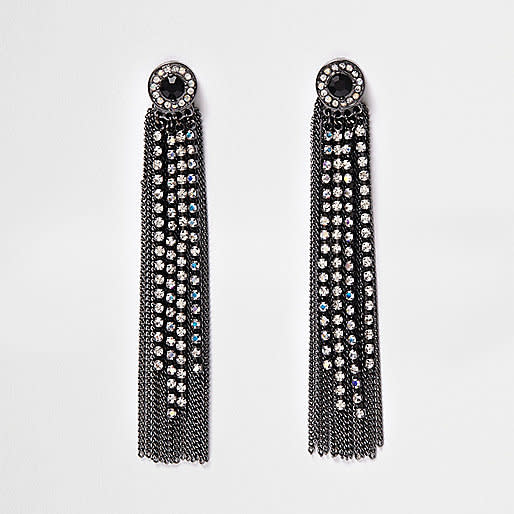 Gunmetal Chain Earrings