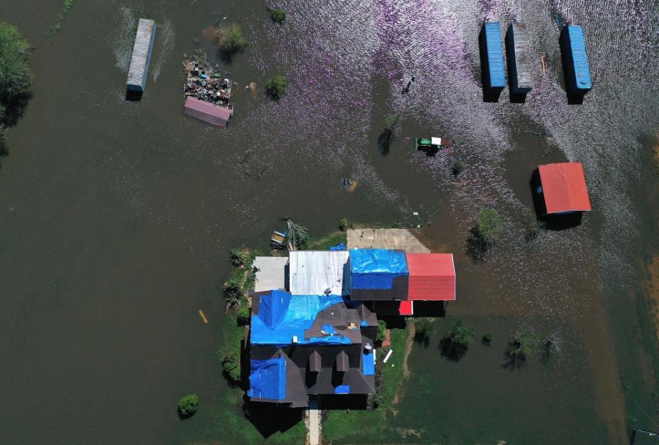 Delta unleashed 15 inches of rain on the region over two days, cutting communities offGetty Images