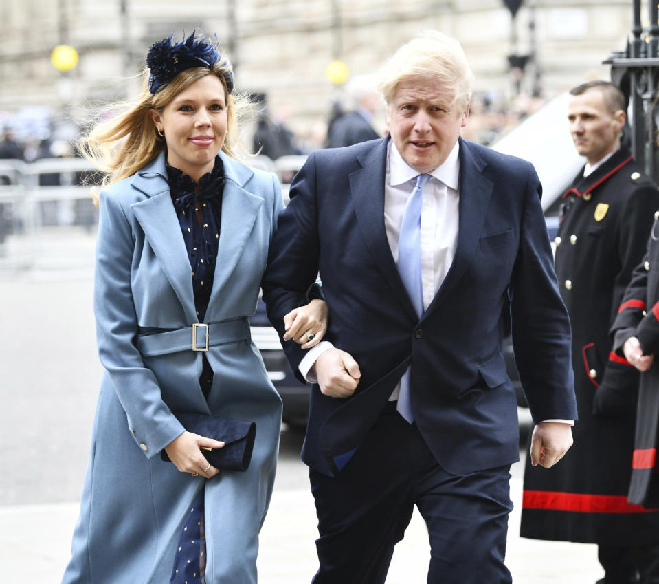 April 5th 2020 - Boris Johnson has been admitted to the hospital after displaying symptoms of the coronavirus. - March 27th 2020 - Boris Johnson - Prime Minister of The United Kingdom - has tested positive for the coronavirus. - File Photo by: zz/KGC-03/STAR MAX/IPx 2020 3/9/20 Prime Minister of The United Kingdom Boris Johnson and his girlfriend Carrie Symonds attend the Commonwealth Day Service on March 9, 2020 at Westminster Abbey. (London, England, UK)