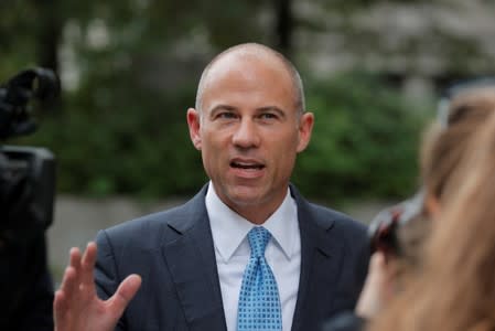 Attorney Michael Avenatti exits the United States Courthouse in the Manhattan borough of New York