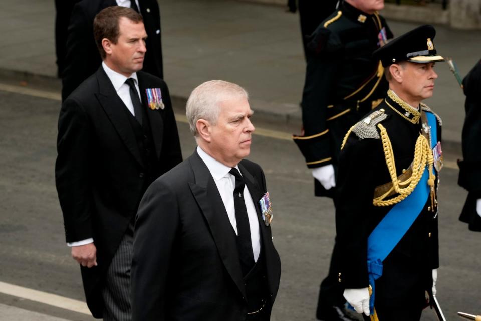 Peter Phillips, Prince Andrew, Duke of York and Prince Edward, Earl of Wessex: (Getty Images)