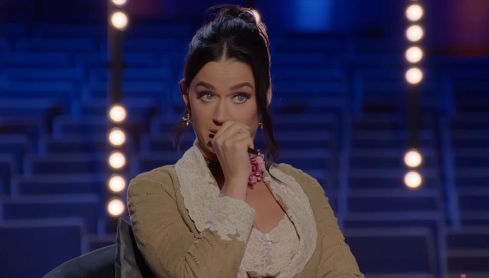 At one point during the song, the “Hot N Cold” songstress could be seen raising her eyebrows in disbelief and covering her mouth with her hand as the “Idol” hopeful continued to dance around. American Idol