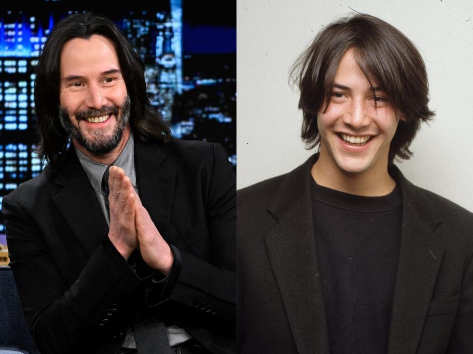 Keanu Reeves on "The Tonight Show with Jimmy Fallon" and in 1990.