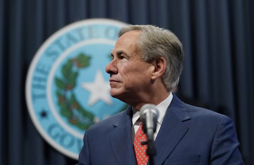 Texas Gov. Greg Abbott speaks attends a news conference where he provided an update to Texas' response to COVID-19, Thursday, Sept. 17, 2020, in Austin, Texas. (AP Photo/Eric Gay)