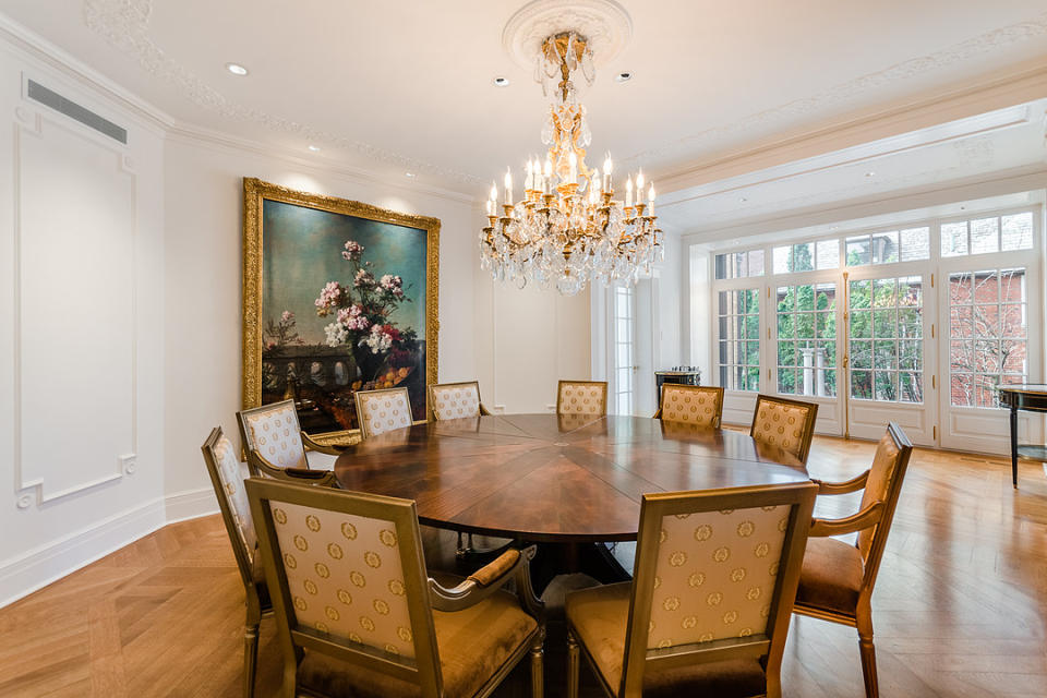 <p>The unique dining room is octagonal, which will be a talking point at any party. (Listing via <span>Sotheby’s</span>) </p>