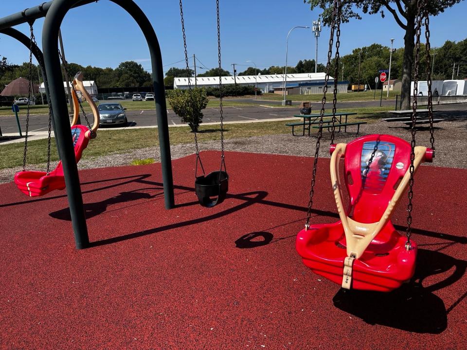 Located next to the Bensalem Library, Imagination Land Playground is an accessible playground built and designed specifically for children of all abilities with several adaptive features throughout.