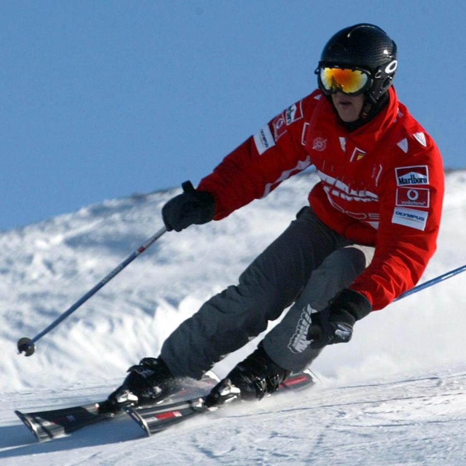 Schumacher during a ski race in the ski resort Madonna di Campiglio, Italy in January 2005 (EPA)